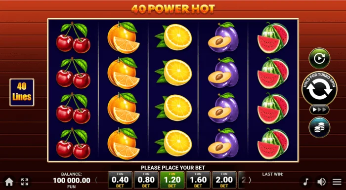 40 Power Hot Coin Boost екран за игра